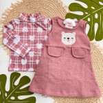 Inverno 2025 - Conj. Blusa Gola Alta e Salopete Boucle Ursinha - Rose