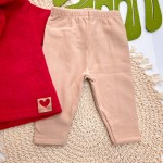 Inverno 2025 - Conj. Casaco Boucle Laço e Calça Legging - Vermelho