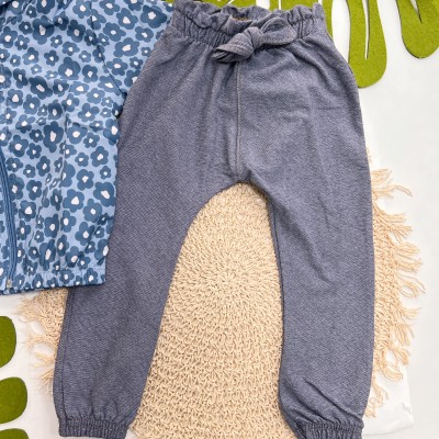 Inverno 2025 - Conj. Jaqueta Corta Vento Floral e Calça Saruel - Azul e Mescla