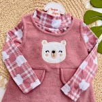 Inverno 2025 - Conj. Blusa Gola Alta e Salopete Boucle Ursinha - Rose