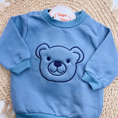  Inverno 2025 - Conj. Casaco Urso e Calça Ursinhos - Azul Jeans