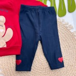Inverno 2025 - Conj. Casaco "Fofa e Fashionista" e Legging - Vermelho e Marinho