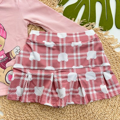 Inverno 2025 - Conj. Blusa Ursa e Short Saia - Rose