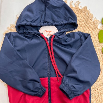 Inverno 2025 - Conjunto Corta Vento - Jaqueta e Calça - Vermelho e Marinho