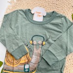 Inverno 2025 - Conj. Blusa Manga Longa Caracol e Calça - Verde e Marrom