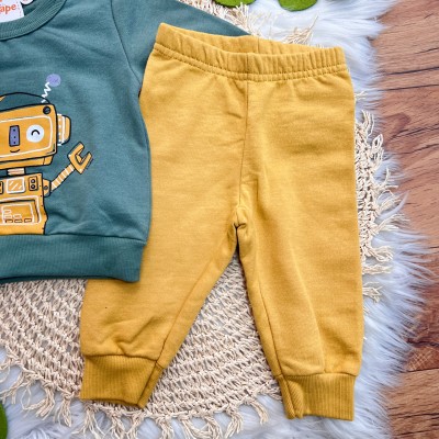  Inverno 2025 - Conj. Casaco Robozinho e Calça em Moletom - Verde
