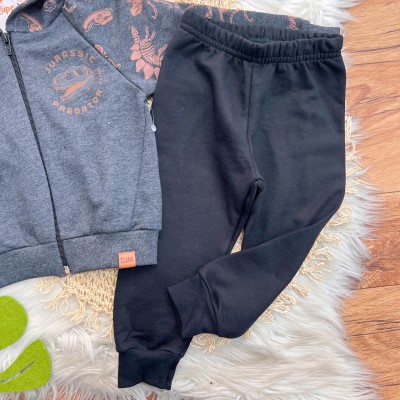  Inverno 2025 - Conj. Jaqueta Jurassic Predator e Calça em Moletom - Chumbo