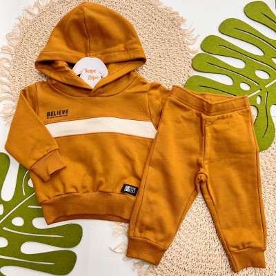  Inverno 2025 - Conj. Casaco com Capuz Believe e Calça - Ferrugem