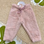 Inverno 2024 - Conj. Casaco e Calça de Pelinho com Brilhos - Rosa