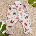 Inverno 2025 - Conj. Body Manga Longa, Babador Bandana e Calça Floresta Baby - Creme