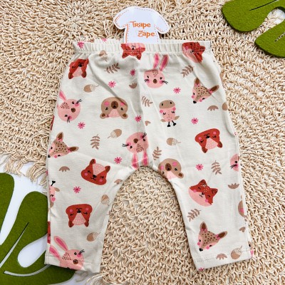 Inverno 2025 - Conj. Body Manga Longa, Babador Bandana e Calça Floresta Baby - Creme