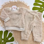 Inverno 2024 - Conj. Casaco e Calça de Pelinho com Brilhos - Areia