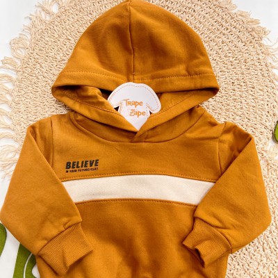  Inverno 2025 - Conj. Casaco com Capuz Believe e Calça - Ferrugem