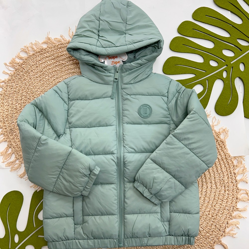 Inverno 2024 - Jaqueta Puffer com Capuz - Verde 