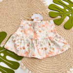 Inverno 2025 - Conj. Blusão Flower Time e Short-Saia Floral - Verde
