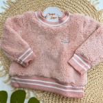 Inverno 2024 - Conj. Casaco e Calça de Pelinho com Brilhos - Rosa