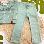 Inverno 2025 - Conj. Casaco Floral e Legging Canelada - Verde