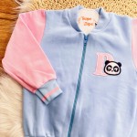  Inverno 2025 - Conj. Jaqueta "D" Pandinha e Calça em Moletom - Azul Bebê 