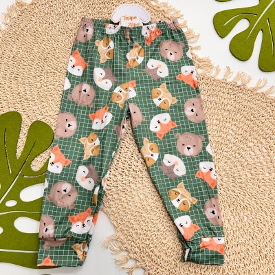  Inverno 2025 - Pijama Xadrez Animais - Verde