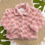 Inverno 2025 - Casaco em Pelinho com Botões Dourados - Rosa