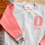  Inverno 2025 - Conj. Jaqueta "D" Girls e Calça em Moletom - Salmão e Mescla