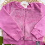 Inverno 2025 - Conj. Jaqueta com Plush e Calça em Moletom - Rosa