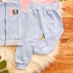  Inverno 2025 - Conj. Jaqueta "D" Pandinha e Calça em Moletom - Azul Bebê 