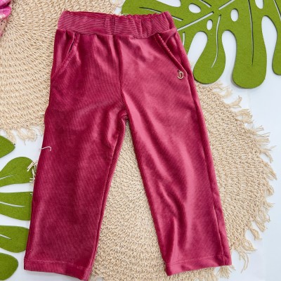 Inverno 2025 - Conj. Blusa Gola Alta Ursinhas e CalçaFlare em Plush Canelado - Pink