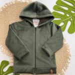 Inverno 2025 - Jaqueta em Plush Canelado com Capuz Irmão Maior - Verde