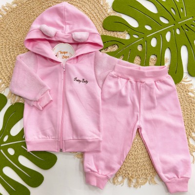 Inverno 2025 - Conj. Jaqueta Pretty Baby e Calça em Moletom - Rosa