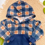Inverno 2025 - Conj. Casaco Ursos Capuz e Calça em Moletom - Azul Marinho