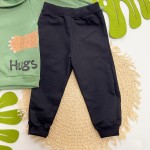 Inverno 2025 - Conj. Blusa com Capuz Big Bear e Calça em Moletom - Verde e Preto
