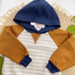 Inverno 2025 - Conj. Blusa Eco com Capuz e Calça em Moletom - Ferrugem e Marinho