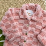 Inverno 2025 - Casaco em Pelinho com Botões Dourados - Rosa