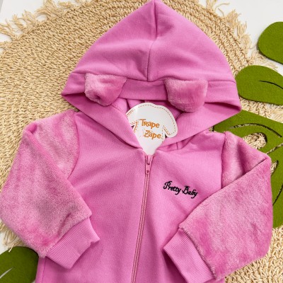 Inv 2025 - Cj. Jaqueta Pretty Baby e Calça em Moletom - Pink