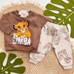Inverno 2025 - Conj. Casaco e Calça de Moletom Simba - Marrom e Areia