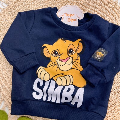 Inverno 2025 - Conj. Casaco e Calça de Moletom Simba - Marinho e Mostarda