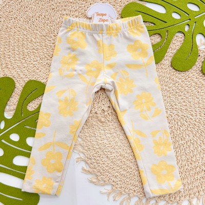 Inverno 2025 - Conj. Blusão Borboleta "A Flor Mais Colorida" e Legging Flores - Amarelo
