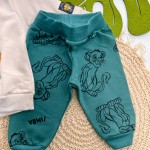 Inverno 2025 - Conj. Casaco e Calça de Moletom Simba - Areia e Verde
