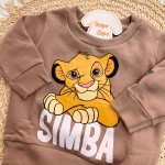 Inverno 2025 - Conj. Casaco e Calça de Moletom Simba - Marrom e Areia