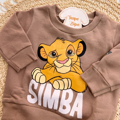 Inverno 2025 - Conj. Casaco e Calça de Moletom Simba - Marrom e Areia