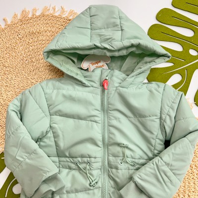 Inverno 2025 - Jaqueta Puffer com Capuz - Verde Claro