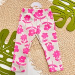 Inverno 2025 - Conj. Blusão Borboleta "A Flor Mais Colorida" e Legging Flores - Areia e Pink