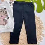 Inverno 2025 - Blusão Oncinha Bebê e Calça Legging - Off White e Preto