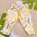 Inverno 2025 - Conj. Jaqueta e Calça de Moletom Leão e Onça - Off White e Laranja