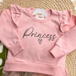 Inverno 2025 - Conj. Blusa Princess com Babado e Calça - Rosa