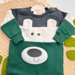 Inverno 2025 - Macacão Urso Branco - Chumbo e Verde