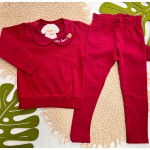 Inverno 2025 - Conj. Blusa Gola Love Bear e Legging - Vermelho
