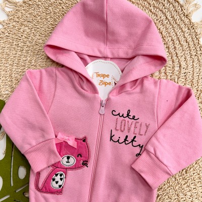 Inverno 2025 - Conj. Jaqueta Cute Love Kitty e Legging - Rosa