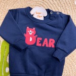 Inverno 2025 - Conj. Blusa Bear e Calça em Moletom - Marinho e Vermelho